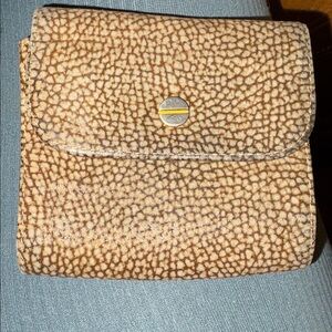 BORBONESE ; ITALY; SUEDE QUAIL PATTERN luxury brand WALLET
